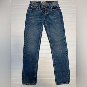 Free People- We The Free Jeans Size 24 Button Fly 100% Cotton Vintage Wash